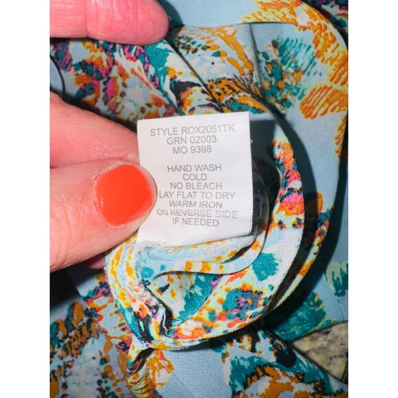 Olive Hill Floral Button Down Blouse M Multicolor Lightweight Boho India Office - Picture 8 of 9